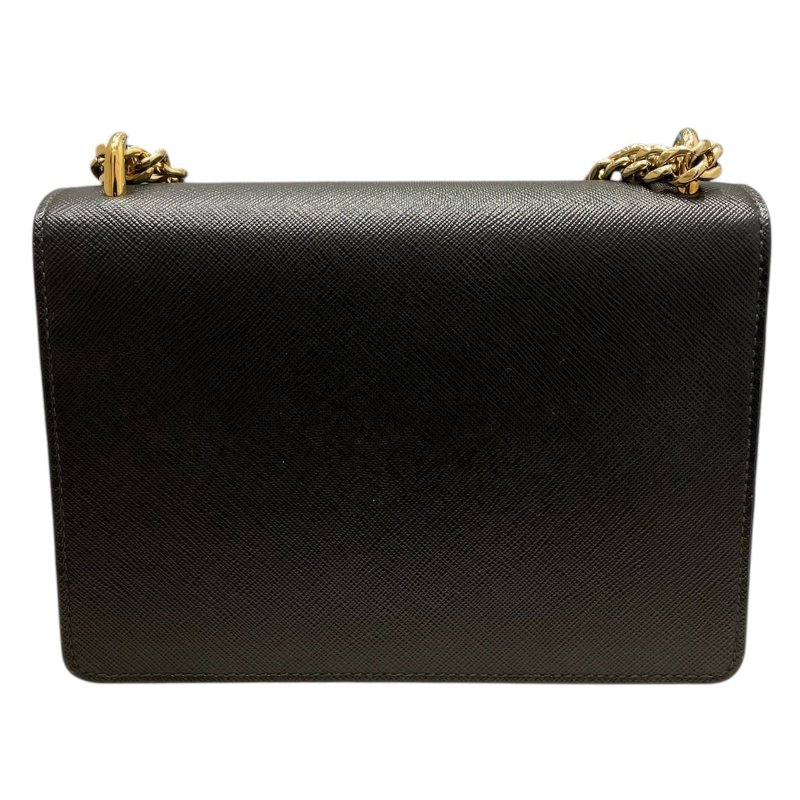 PRADA 普拉達 信封包 SAFFIANO 皮革 黑色 金釦-2