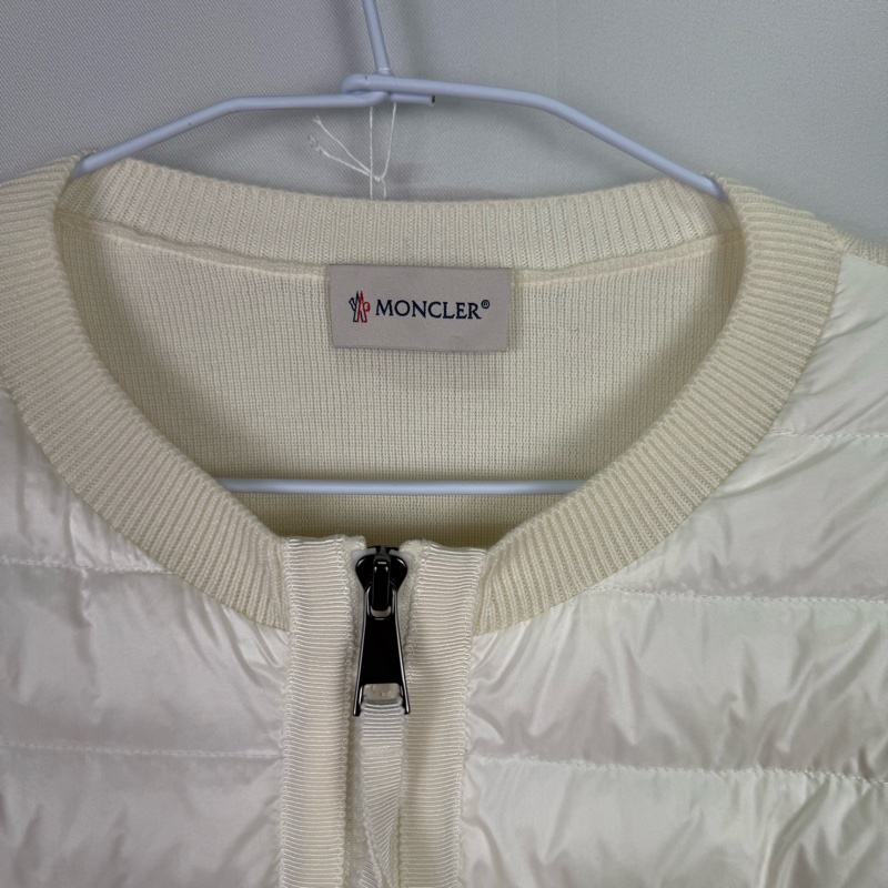 莉亞精品♡ Moncler白色拼接羽絨外套XS 二手-2