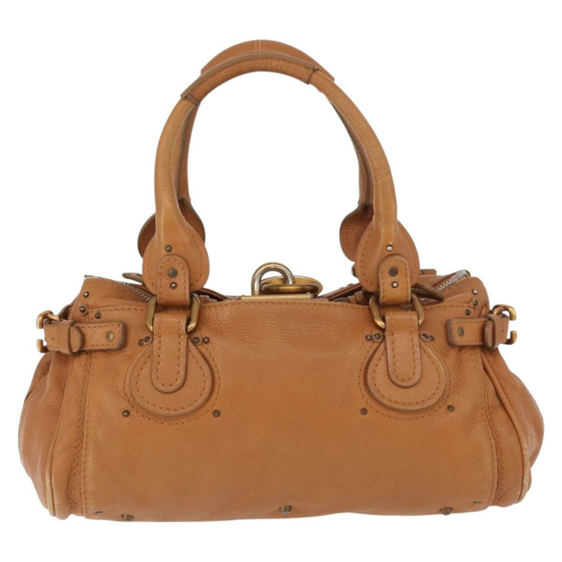 【日本直送】Chloe Paddington 手提包，棕色、銀色、金色皮革，正品 am11277A-1