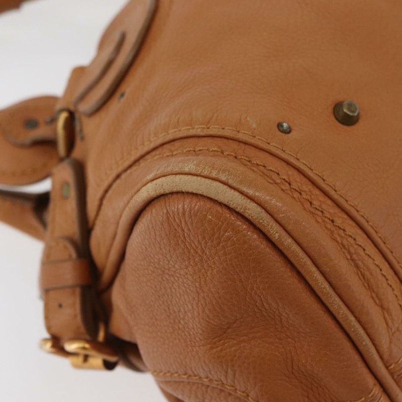 【日本直送】Chloe Paddington 手提包，棕色、銀色、金色皮革，正品 am11277A-7