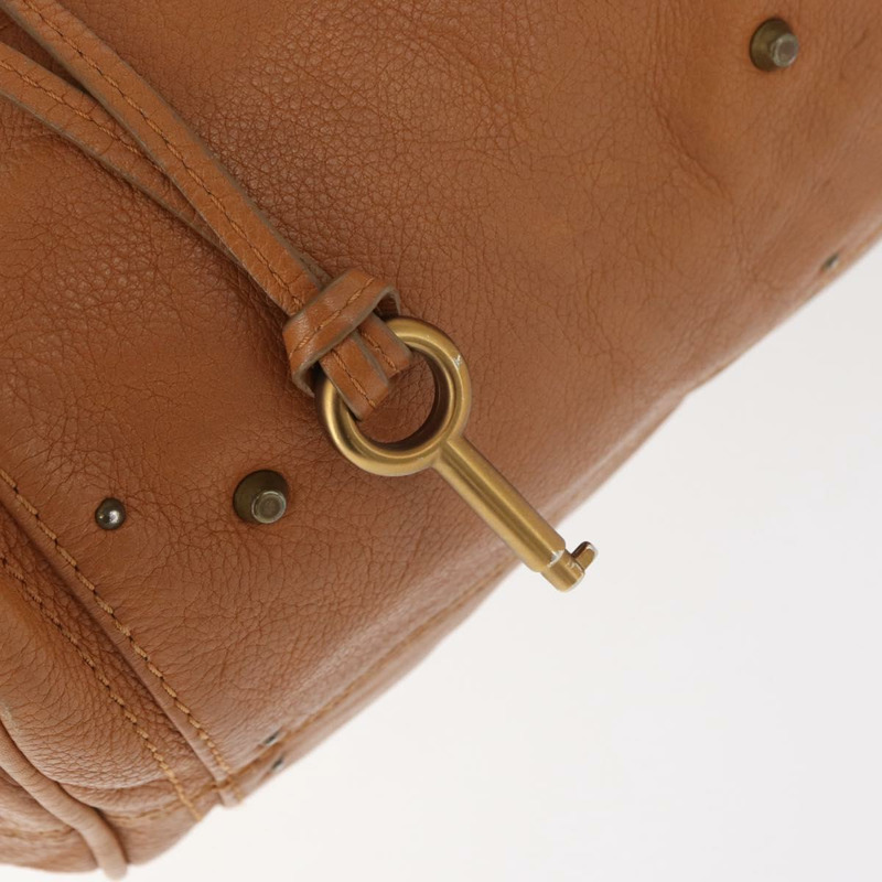 【日本直送】Chloe Paddington 手提包，棕色、銀色、金色皮革，正品 am11277A-8