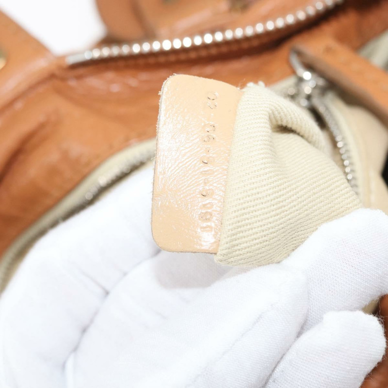 【日本直送】Chloe Paddington 手提包，棕色、銀色、金色皮革，正品 am11277A-10