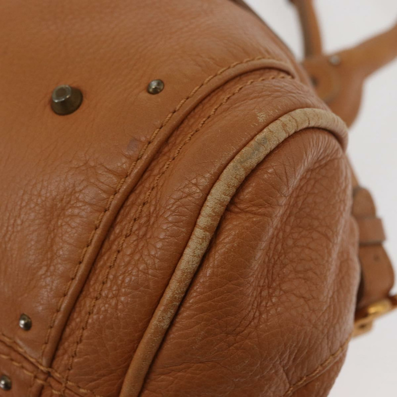 【日本直送】Chloe Paddington 手提包，棕色、銀色、金色皮革，正品 am11277A-14