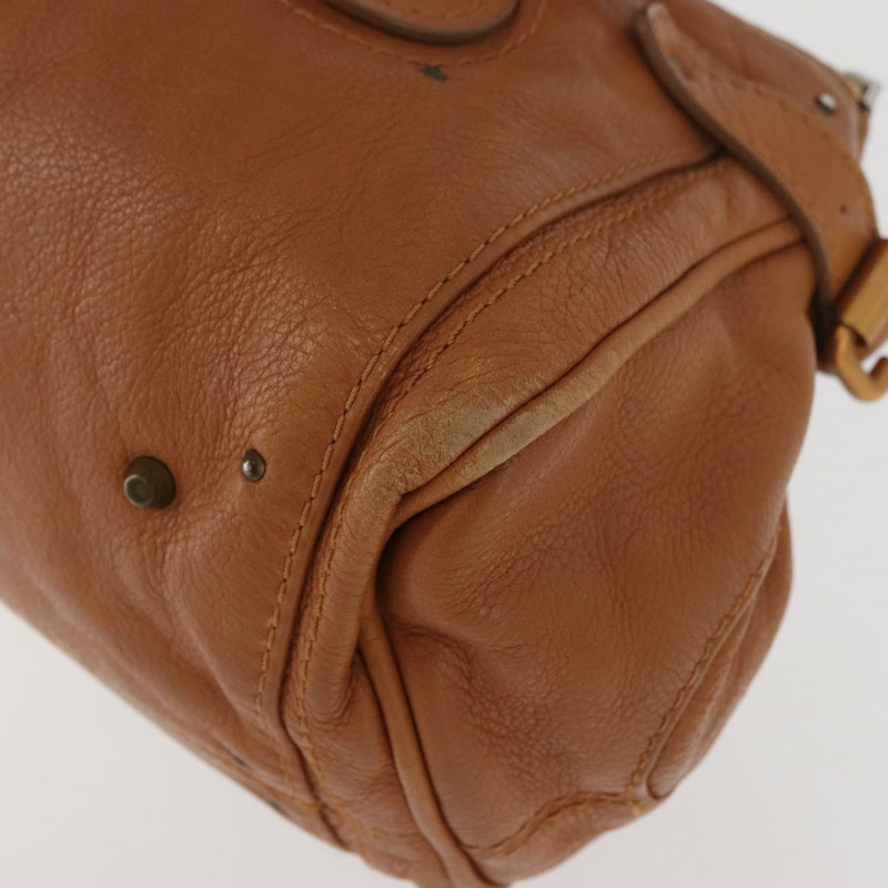 【日本直送】Chloe Paddington 手提包，棕色、銀色、金色皮革，正品 am11277A-16