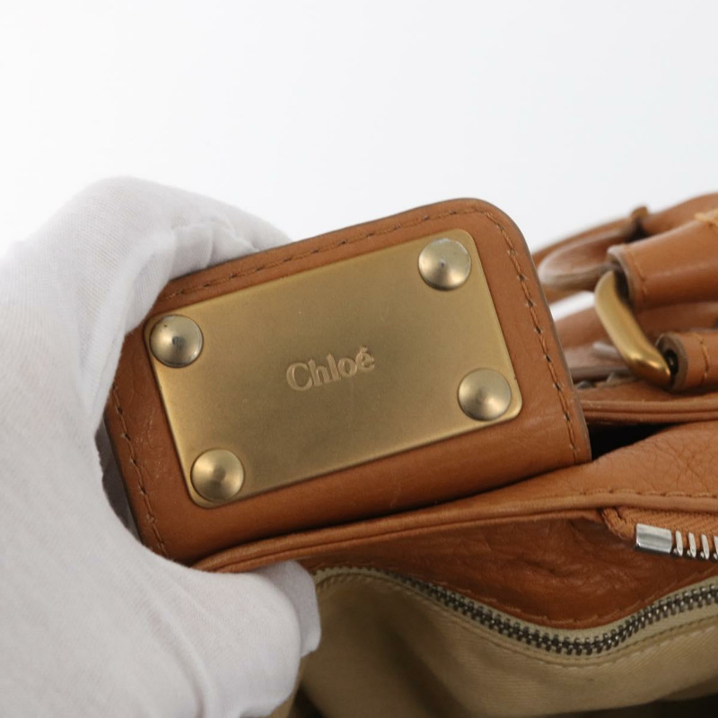 【日本直送】Chloe Paddington 手提包，棕色、銀色、金色皮革，正品 am11277A-18