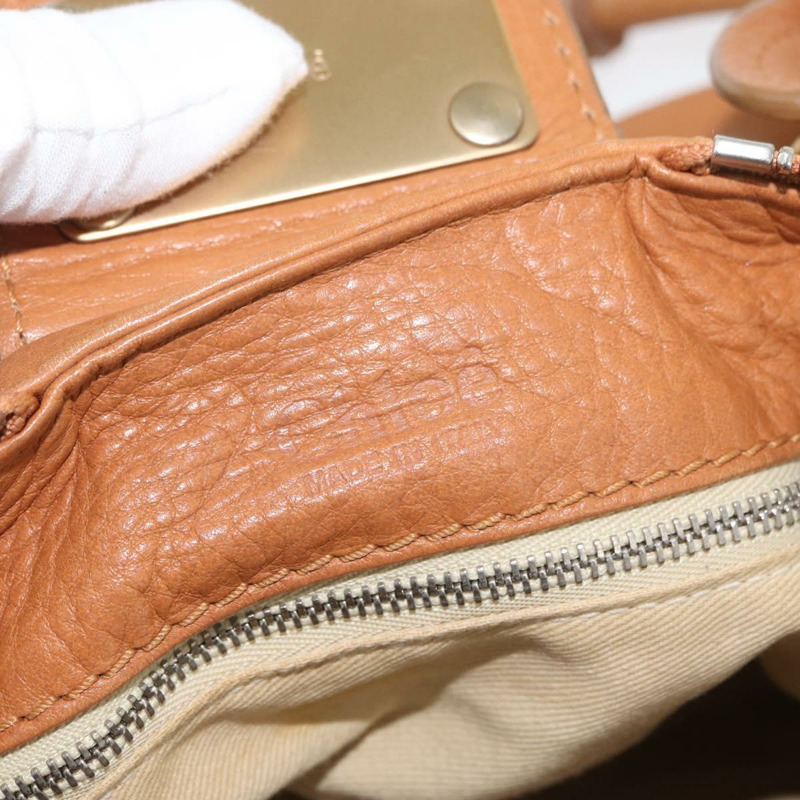 【日本直送】Chloe Paddington 手提包，棕色、銀色、金色皮革，正品 am11277A-19