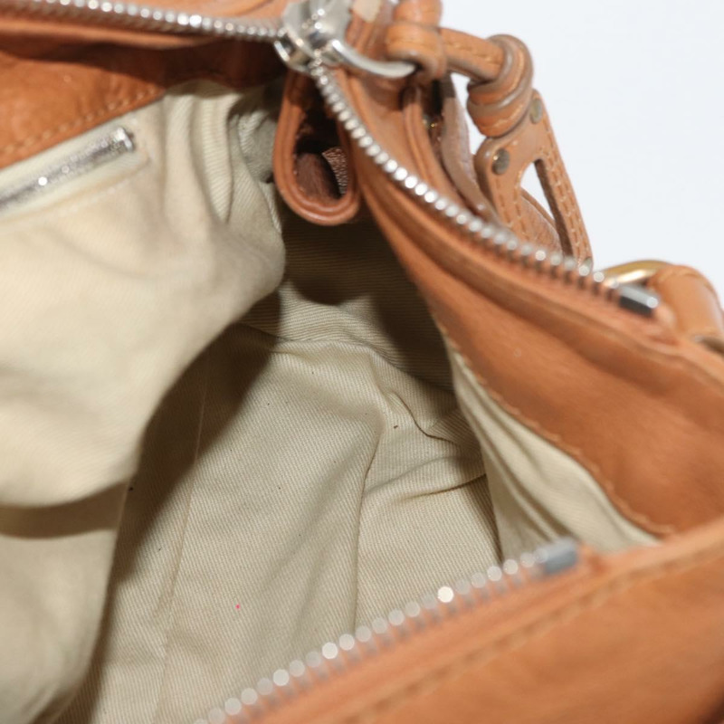 【日本直送】Chloe Paddington 手提包，棕色、銀色、金色皮革，正品 am11277A-20