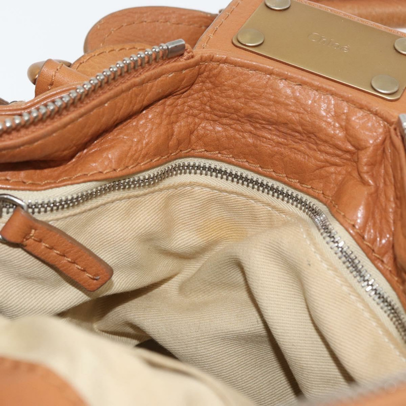 【日本直送】Chloe Paddington 手提包，棕色、銀色、金色皮革，正品 am11277A-22