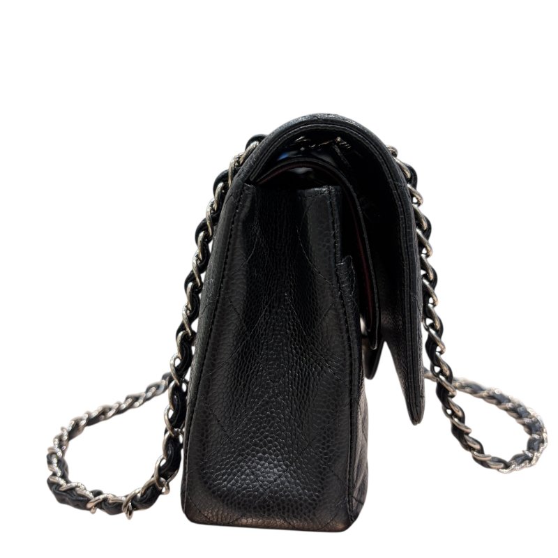 CHANEL 香奈兒 CF25 黑色 荔枝皮 銀釦-2