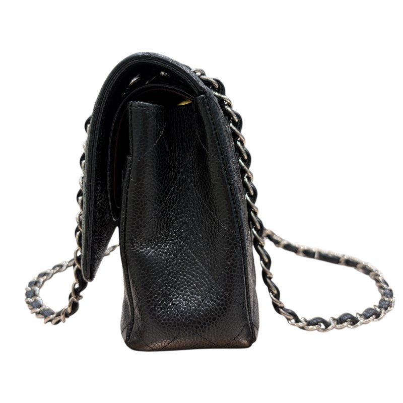 CHANEL 香奈兒 CF25 黑色 荔枝皮 銀釦-3