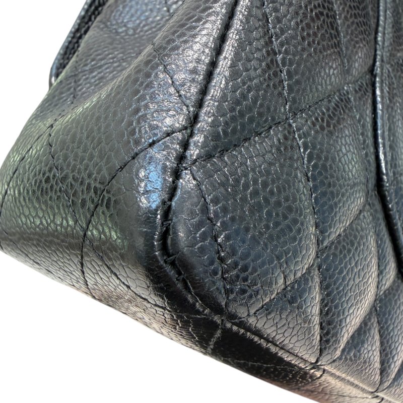 CHANEL 香奈兒 CF25 黑色 荔枝皮 銀釦-5