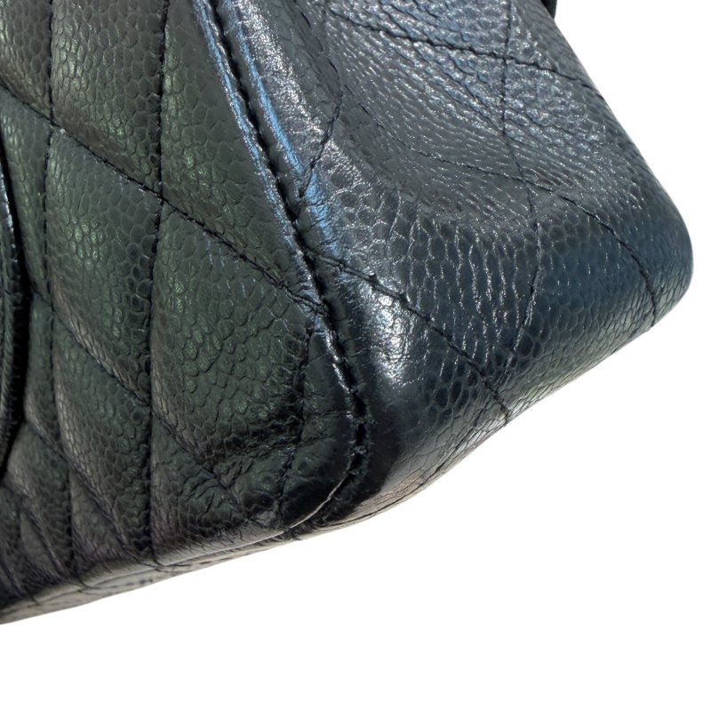 CHANEL 香奈兒 CF25 黑色 荔枝皮 銀釦-6