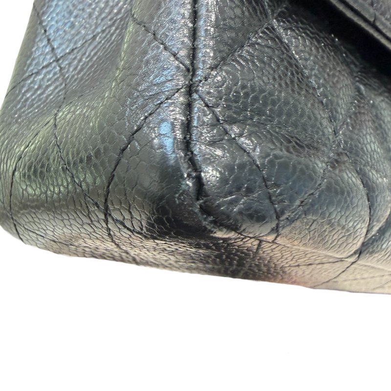 CHANEL 香奈兒 CF25 黑色 荔枝皮 銀釦-7