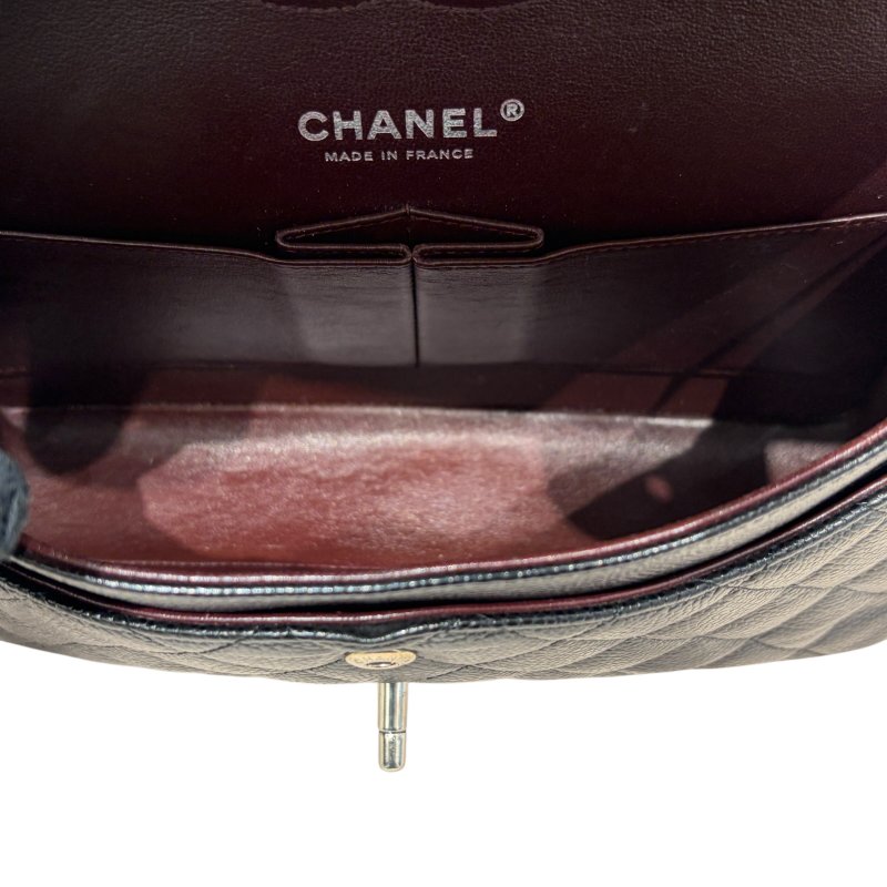 CHANEL 香奈兒 CF25 黑色 荔枝皮 銀釦-9