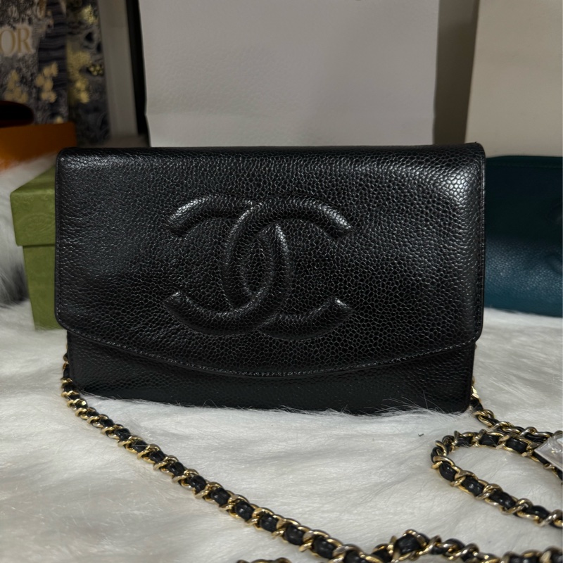 Chanel Woc 黑金荔枝 鏈包-3