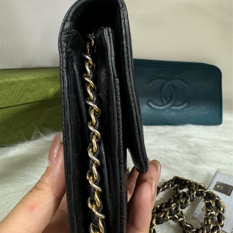 Chanel Woc 黑金荔枝 鏈包-7