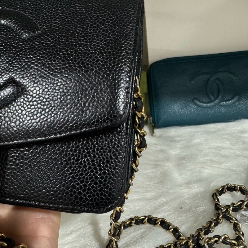 Chanel Woc 黑金荔枝 鏈包-9