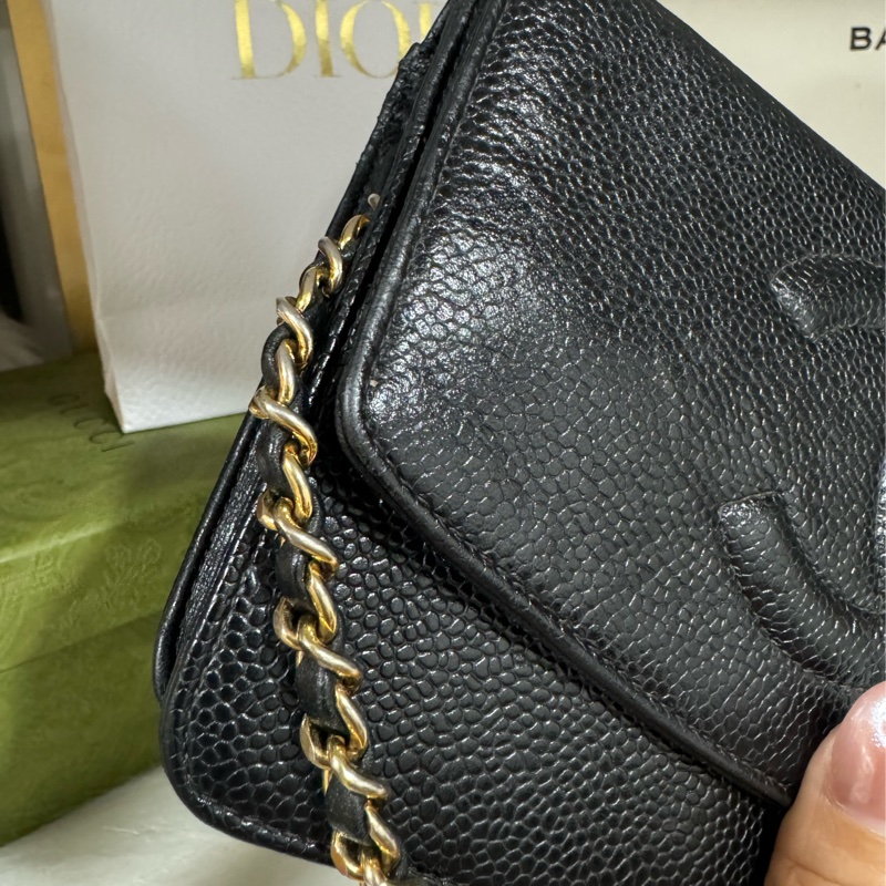 Chanel Woc 黑金荔枝 鏈包-10