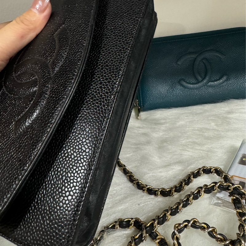 Chanel Woc 黑金荔枝 鏈包-12