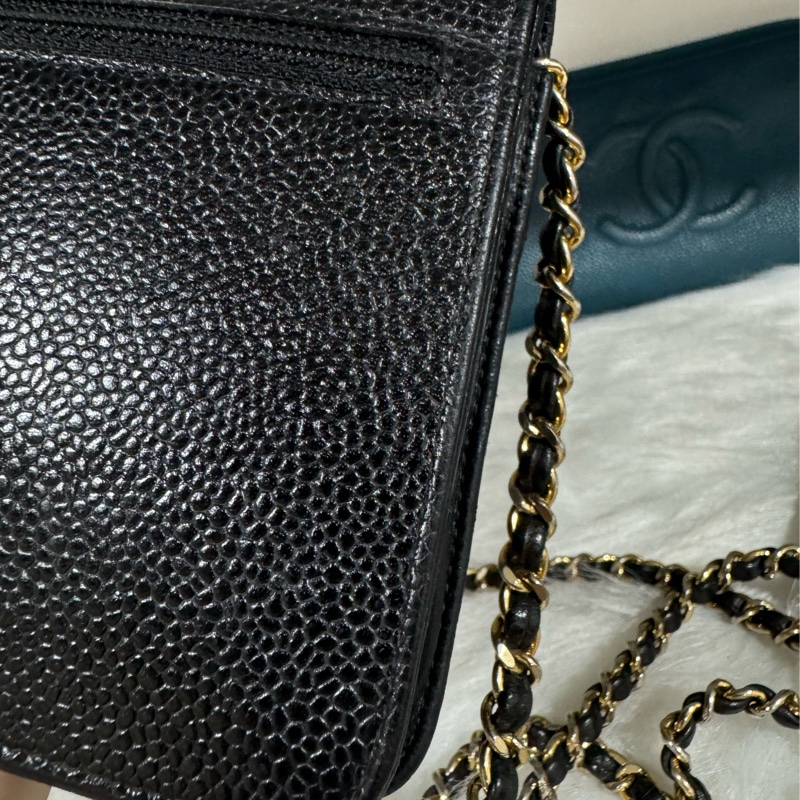 Chanel Woc 黑金荔枝 鏈包-13