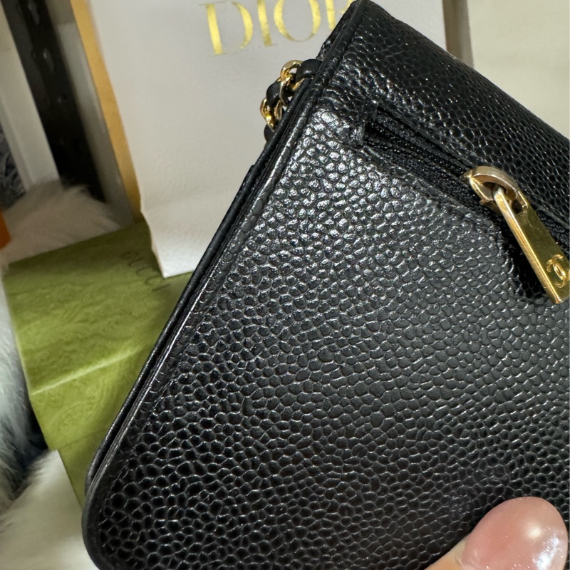 Chanel Woc 黑金荔枝 鏈包-14