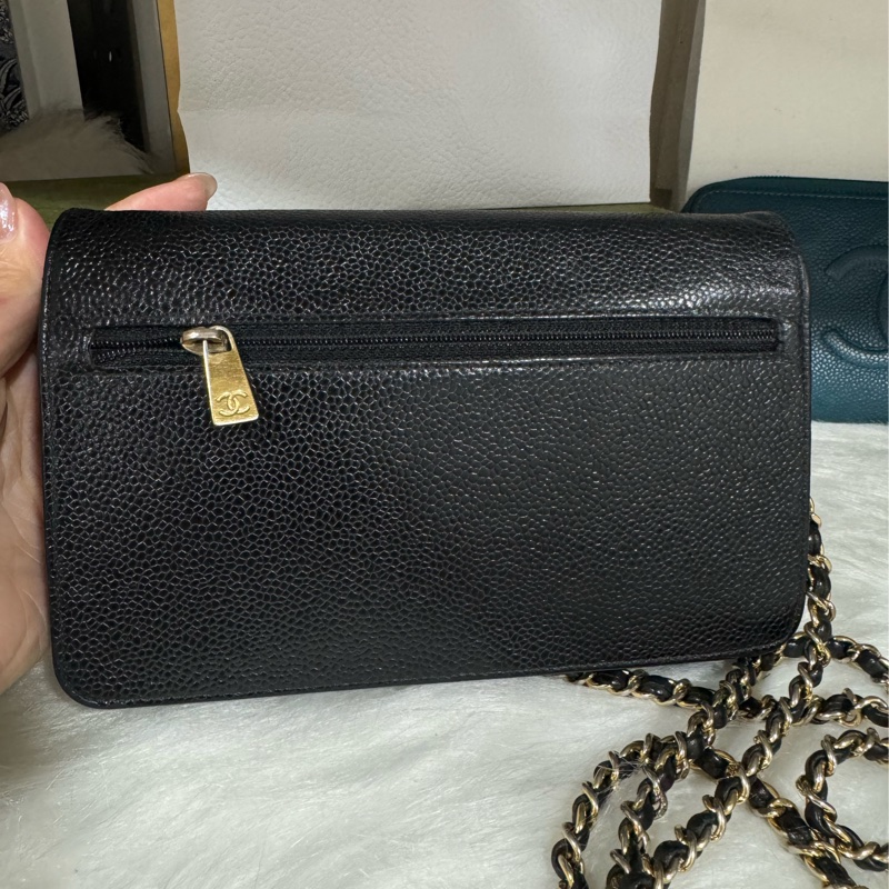 Chanel Woc 黑金荔枝 鏈包-16