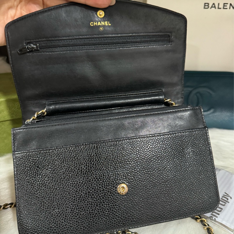 Chanel Woc 黑金荔枝 鏈包-17
