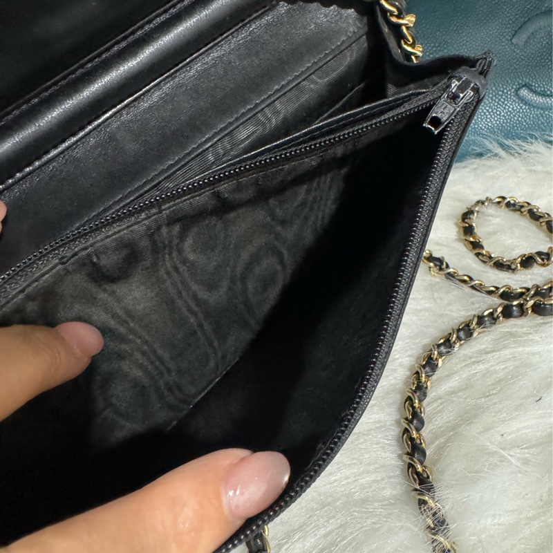 Chanel Woc 黑金荔枝 鏈包-21