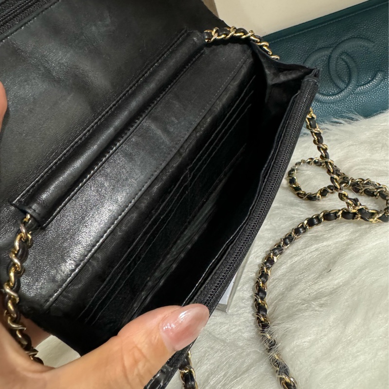 Chanel Woc 黑金荔枝 鏈包-22