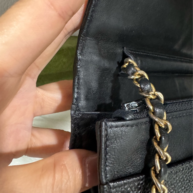 Chanel Woc 黑金荔枝 鏈包-25