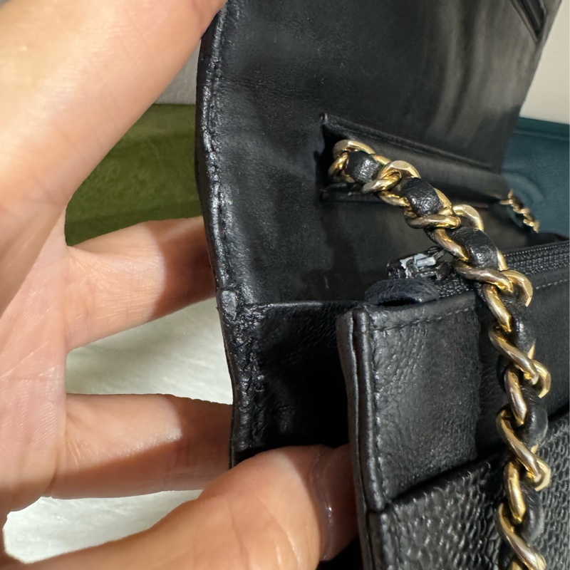 Chanel Woc 黑金荔枝 鏈包-26