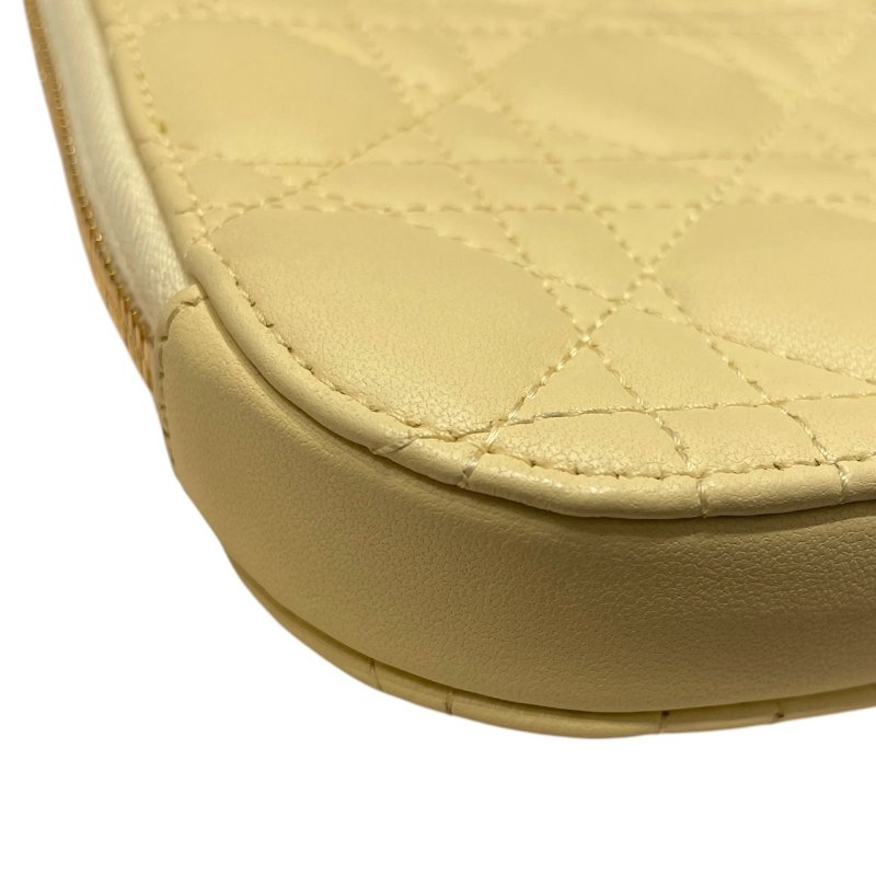 DIOR 迪奧 LADY DIOR CALLIN DIOR 手機包 籐格紋羊皮 嫩黃色 金釦-8