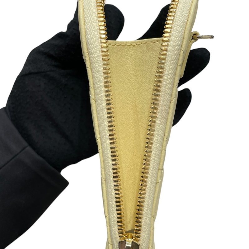 DIOR 迪奧 LADY DIOR CALLIN DIOR 手機包 籐格紋羊皮 嫩黃色 金釦-11