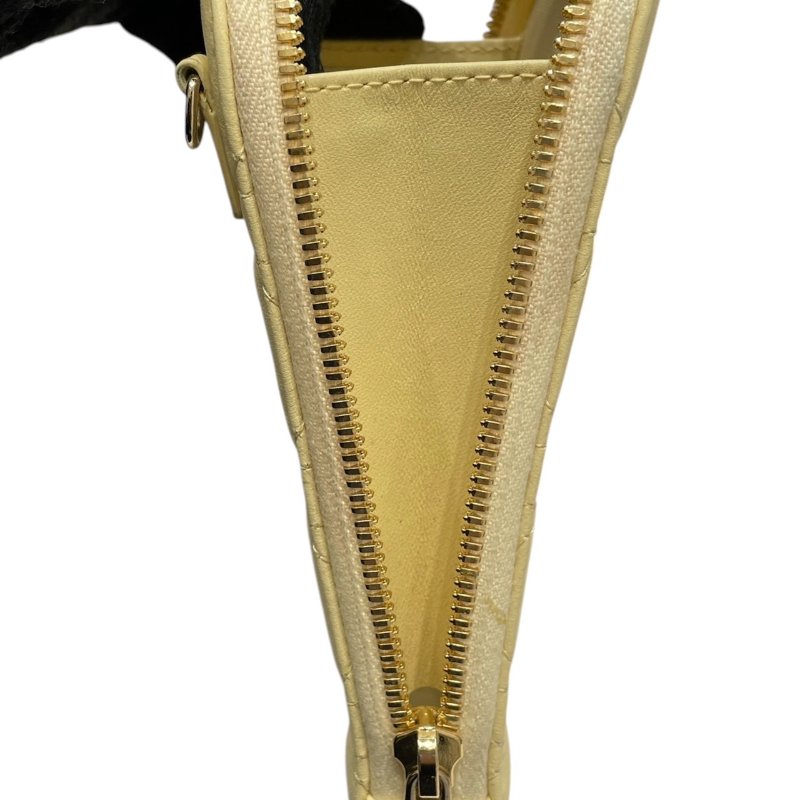 DIOR 迪奧 LADY DIOR CALLIN DIOR 手機包 籐格紋羊皮 嫩黃色 金釦-12