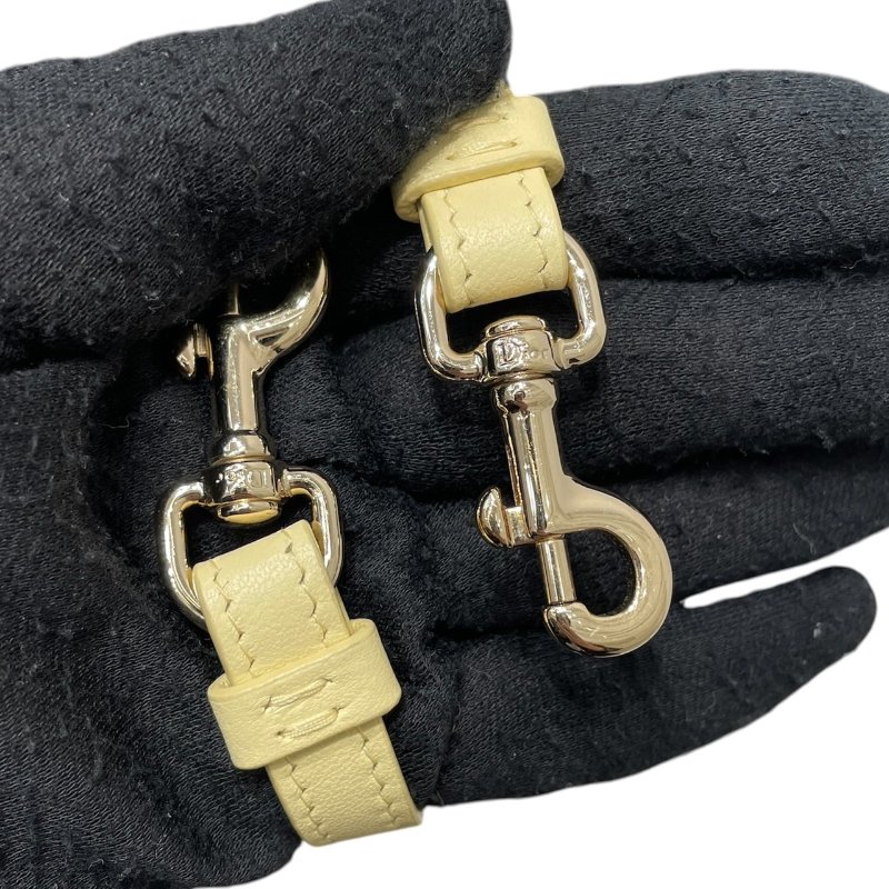 DIOR 迪奧 LADY DIOR CALLIN DIOR 手機包 籐格紋羊皮 嫩黃色 金釦-15