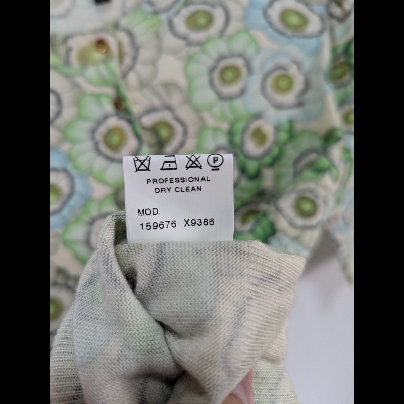 莉亞精品♡Gucci 綠色針織花短袖 尺碼XS 二手美品-3