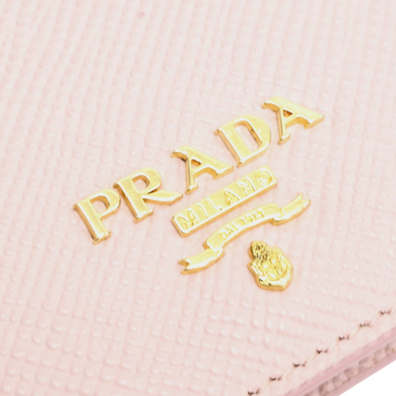 粉色 Saffiano防刮牛皮 卡片夾【PRADA 普拉達】 1MC945-6
