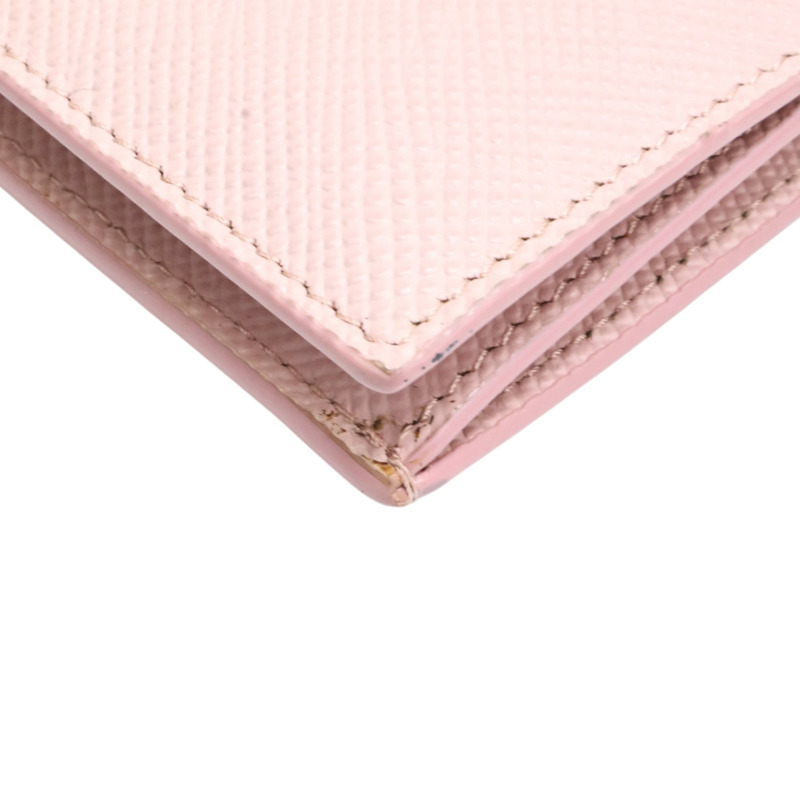 粉色 Saffiano防刮牛皮 卡片夾【PRADA 普拉達】 1MC945-8