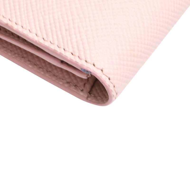 粉色 Saffiano防刮牛皮 卡片夾【PRADA 普拉達】 1MC945-9