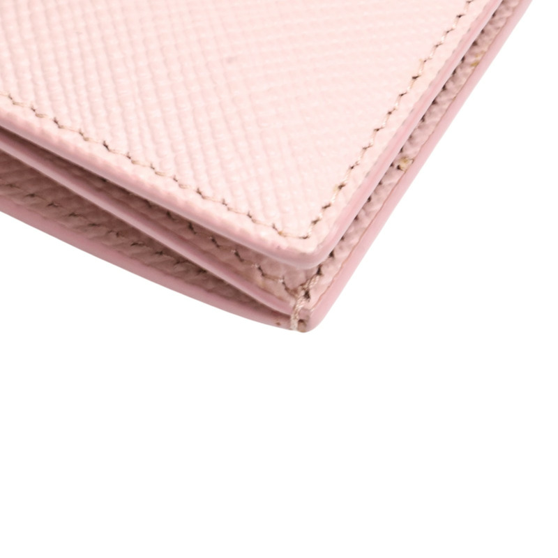 粉色 Saffiano防刮牛皮 卡片夾【PRADA 普拉達】 1MC945-11