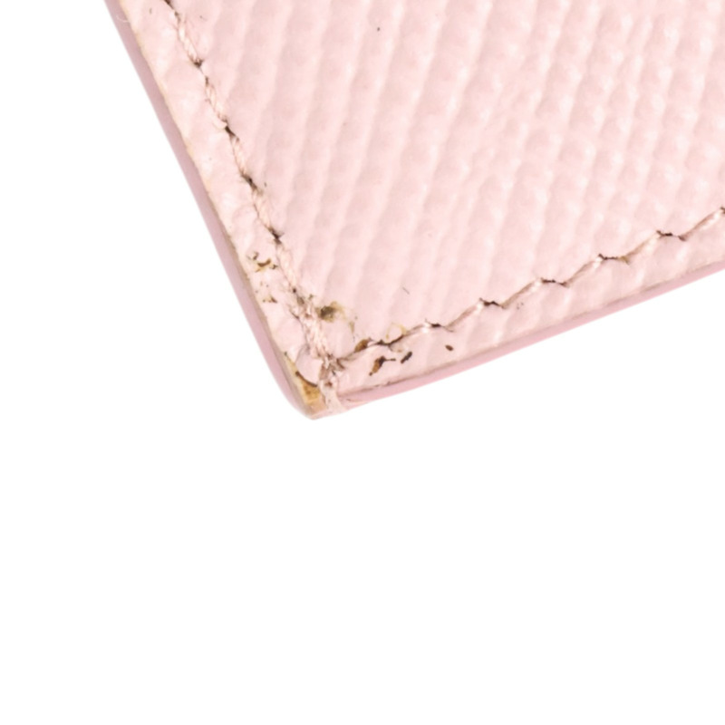 粉色 Saffiano防刮牛皮 卡片夾【PRADA 普拉達】 1MC945-13