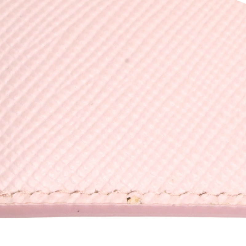 粉色 Saffiano防刮牛皮 卡片夾【PRADA 普拉達】 1MC945-14