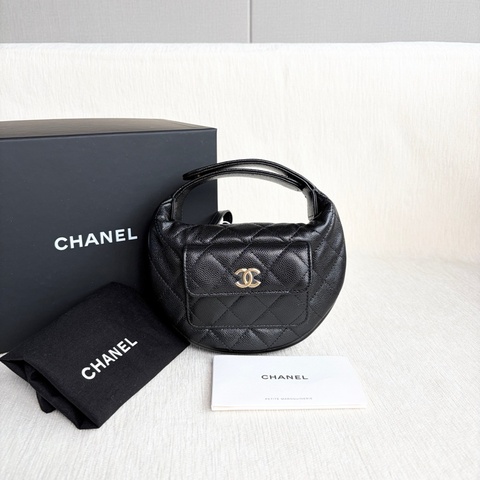 Chanel 香奈兒 25P 新款 呼啦圈 荔枝皮 黑金 芯片款