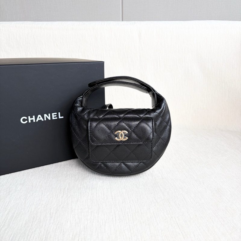 Chanel 香奈兒 25P 新款 呼啦圈 荔枝皮 黑金 芯片款-1