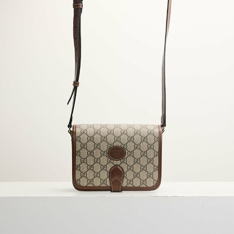 二手Gucci retro馬鞍郵差包/棕色