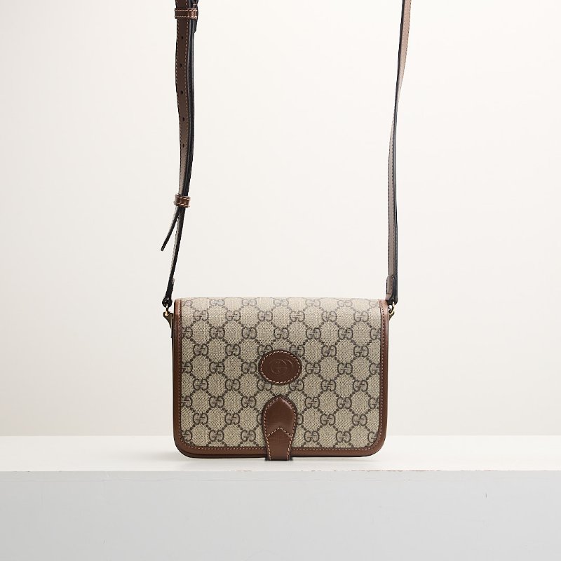 二手Gucci retro馬鞍郵差包/棕色-0