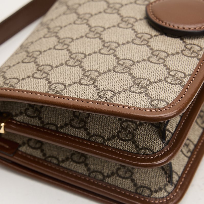 二手Gucci retro馬鞍郵差包/棕色-3