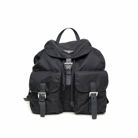 PRADA 黑色尼龍Re-Nylon雙肩包中號30肩背包