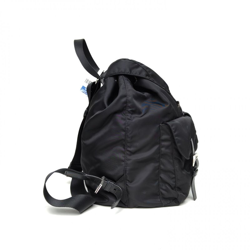 PRADA 黑色尼龍Re-Nylon雙肩包中號30肩背包-3