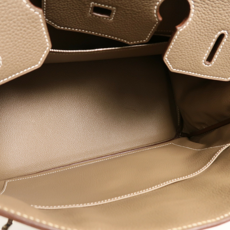 HERMES Togo皮革Birkin 35手挽袋Etoupe-4